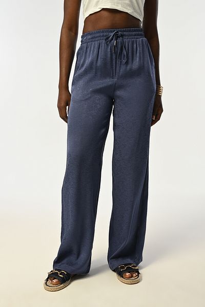 Orfeo Negro Women's with Elastic Waist Bowl Legs Light Patterned Indigo Pants