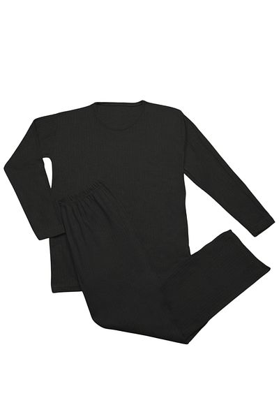 ARMİLLİA DİMODA Set pijama confortabilă pentru femei Double – cu nervuri, fără vedere prin interior, antracit