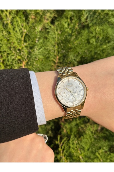 Slazenger 5 ATM Su Geçirmez Altın Jubilee Kordonlu,Beyaz Sedef Kadranlı,Çelik...