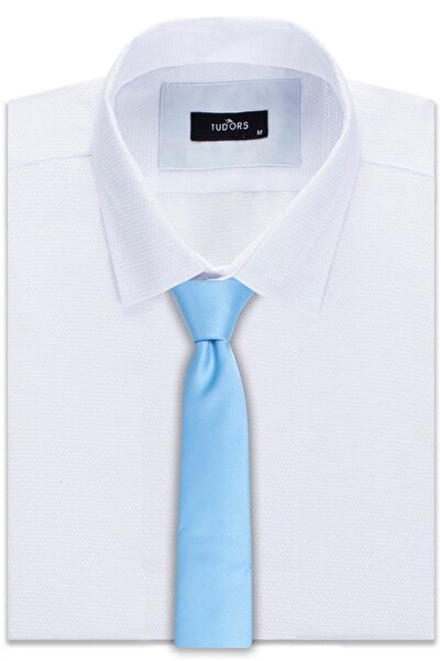 Tudors Düz İnce Mavi Erkek Kravat