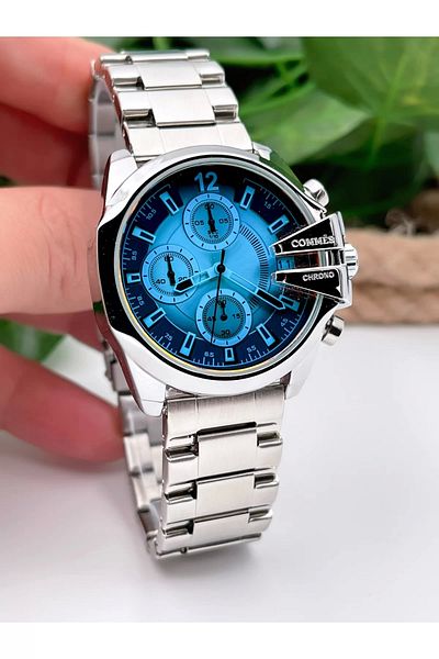 COMMES Women's Wristwatch Colored Glass Crono All Functions Active