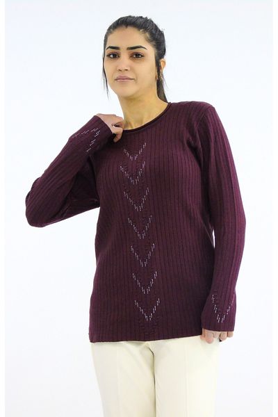 Tuğra Pulover din tricot cu guler crew