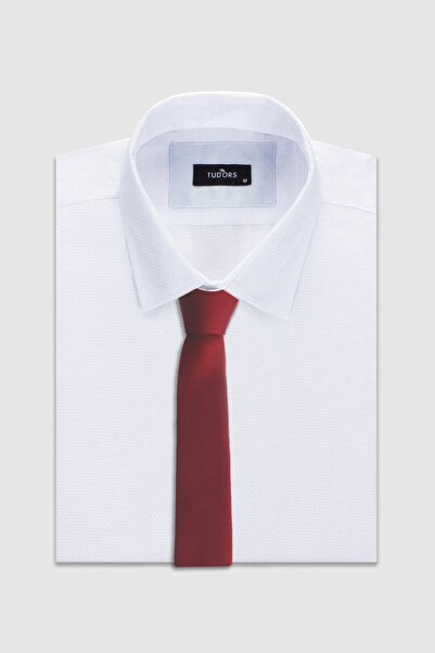 Tudors Self-Patterned Plain Men's Red Tie