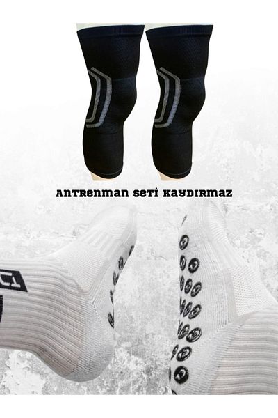 Sirius Sportswear Performance Fitness Volleyball Basketball Sports Outdoor Anti-Slip Silicone Socks and Training Knee Brace Set