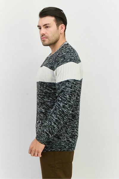 Sorbino Men Crew Neck Knitted Long Sleeves Sweatshirt, Black