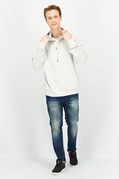 Sovereign Code Men Heather Hooded Sweatshirt, Light Grey