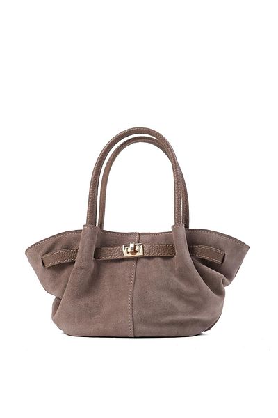 Mio Gusto Genuine Suede Mink Color Mini Hand and Arm Women's Bag