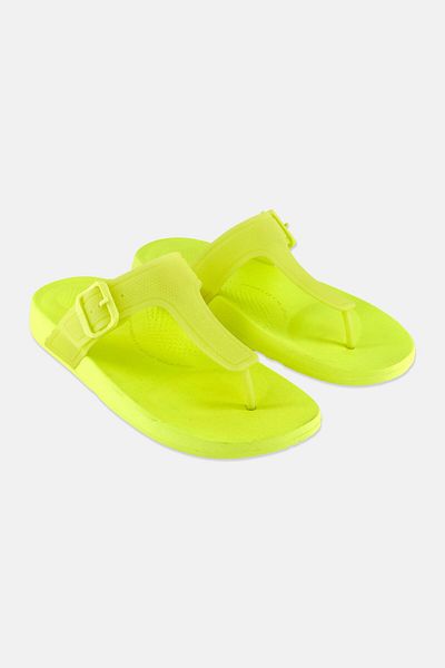 Fitflop Women Iqushion Glow In The Dark Slip On Sandals, Lime Green