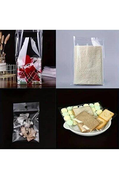 Pera İstanbul 100 Adet 10x15 Kendinden Yapışkanlı Açılıp Kapanabilir Şeker Kurabiye Şeffaf Plastik Poşet Torba