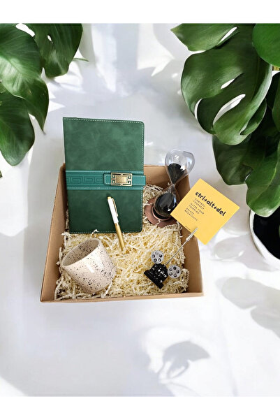 Motivart Şık ve Fonksiyonel Ofis Hediye Kutusu & Kum Saati & Ajanda & Kalem &...