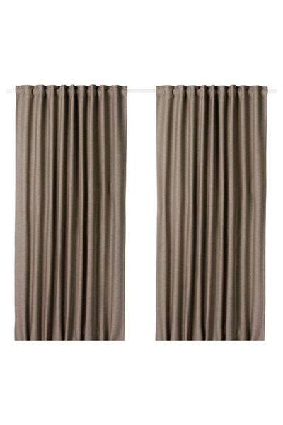 IKEA - VILBORG, karartma perde/2 kanat, koyu gri-bej, 145x300 cm