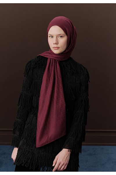 Fresh Burgundy Premium Wool Flat Shawl