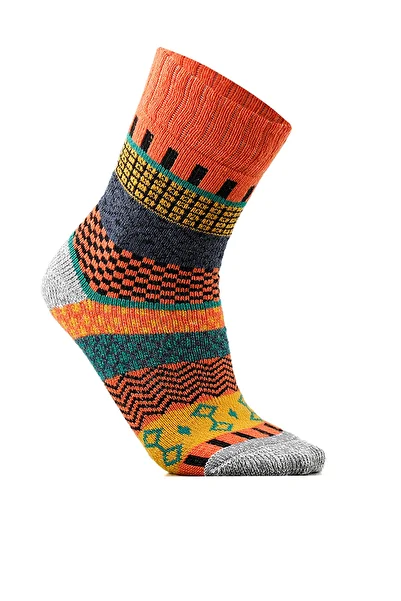 RENKLİBUTİK Colorful Wool Socks - Daily Use, Soft and Warm