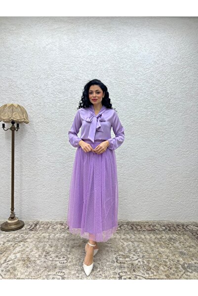 KÜÇÜĞÜM BUTİK Fusta Liliac Tulle Glitter