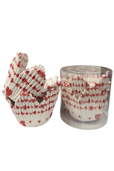 BENS White Heart Cupcake/Muffin/Suffle Cake - Pack of 50