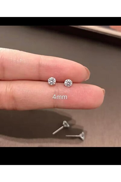 Arescollection 925 ayar gümüş zirkon taşlı 1 çift küpe