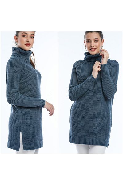 ALCHON Selanik Knit Gros Turtleneck - Pulover de bază cu mânecă lungă și tunică decupată