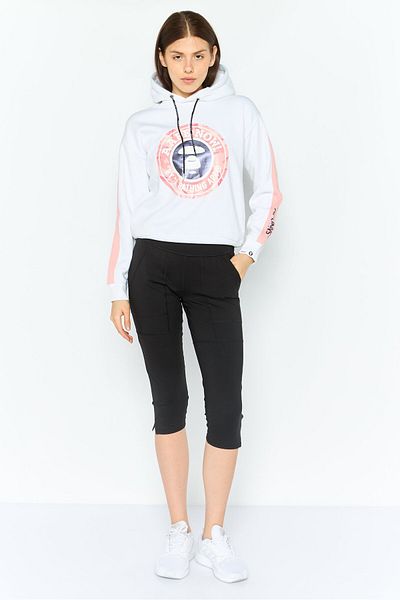 Aape By A Bathing Ape Women Hooded Graphic Print Long Sleeves Sweatshirt, White