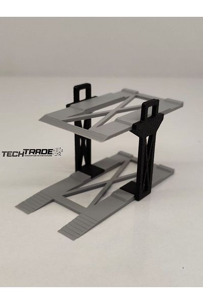 Tech Trade 1/64 Scale Diorama - 2 Vehicle Lift, Black-Gray