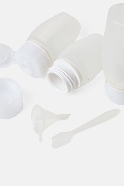 Miamica 4 Pcs Silicone Travel Bottle Set, Transparent