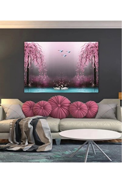 AR AJANS KANVAS TABLO Labudovi u jezeru Dizajn platna SLIKA