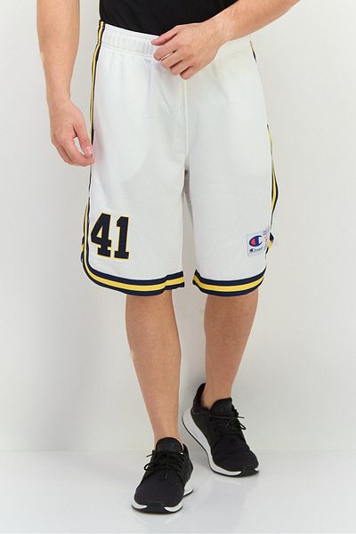 Champion Men Sportswear Fit Brand Logo Training Short, White Combo