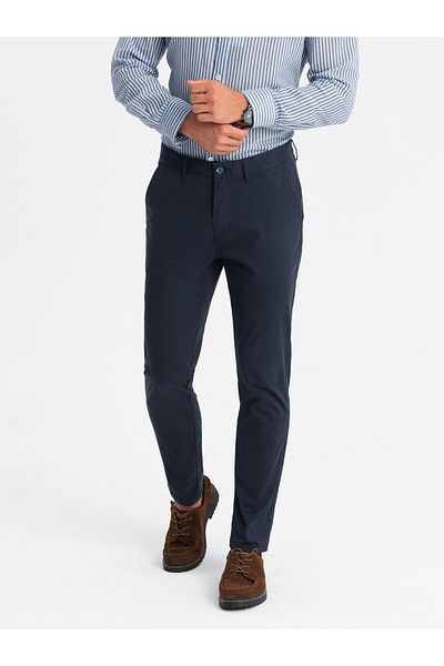 OMBRE Herren Uniform-Chinohose REGULAR FIT - Marineblau V4 OM-PACP-0183 M