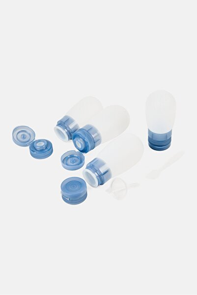 Miamica 4 Pieces Silicon Travel Bottle Set, Slate Blue