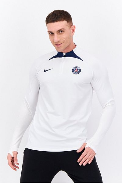 Nike Men Slim Fit Long Sleeves Training Jersey, White