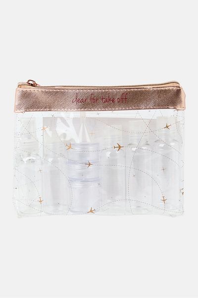 Miamica 12 Piece Travel Bottle Set, Transparent