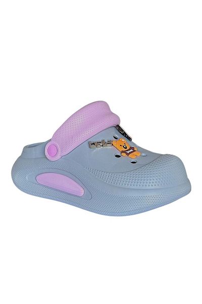 Akınal Bella E468 Ice Gray/Pink Women's Sabo Slippers