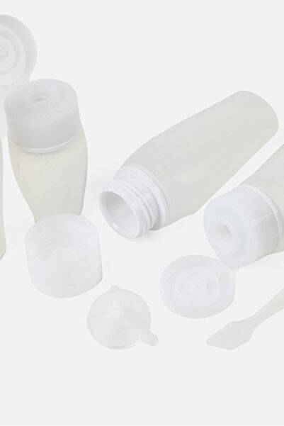 Miamica 4 Pcs Silicone Travel Bottle Set, Transparent