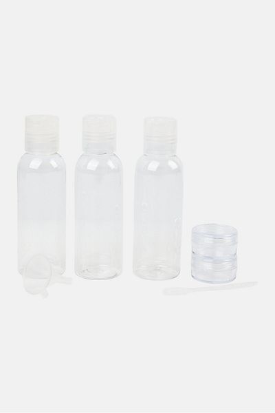 Miamica 12 Piece Frequent Flyer Bottle Set, Transparent