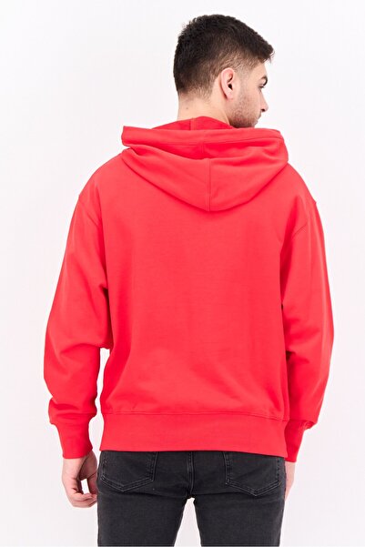 Esprit Men Embroidered Long Sleeves Hoodie, Red