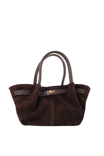 Mio Gusto Genuine Suede Brown Mini Hand and Arm Women's Bag