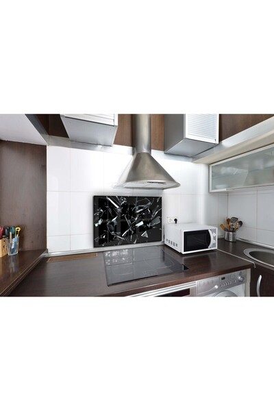 wudie Protector din sticlă pentru spatele aragazului, sticlă temperată rezistentă la rupere