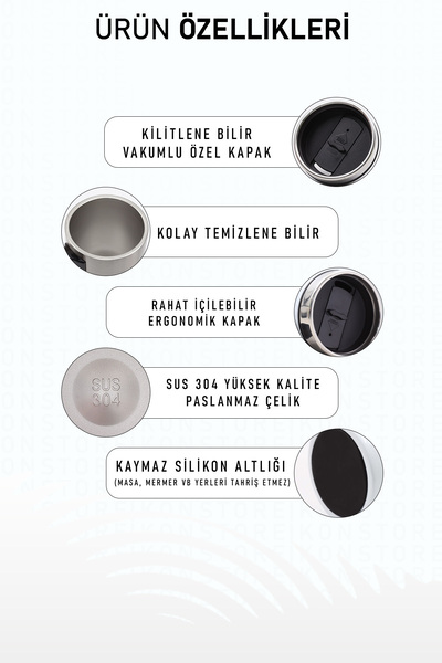 İkon store 280ml Steel Thermos with Handle