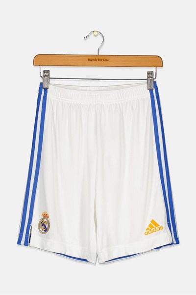 adidas Kids Boy Sportswear Fit Real Madrid 21/22 Home Shorts, White Combo