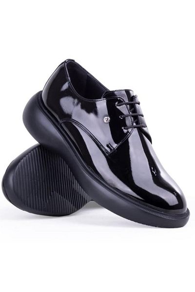 Pierre Cardin Pce-70914 Γαμήλια ανδρικά κλασικά παπούτσια με ψηλή σόλα μαύρα λουστρίνι