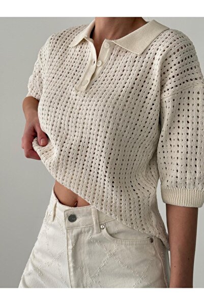 vercov'o إكرو بولو الرقبة مخرمة التفاصيل تي شيرت