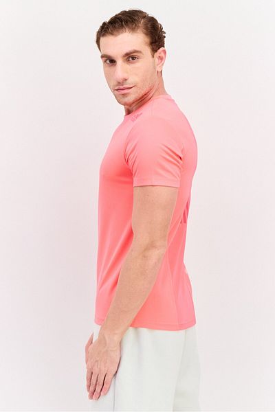adidas Men Sportswear Fit Crew Neck Short Sleeve Training T Shirt, Fushia