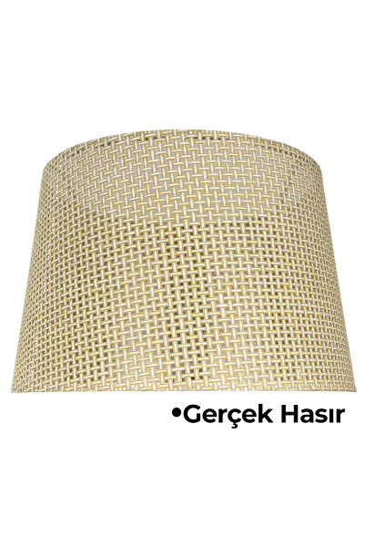 Vivido Home Hasır Krem Doğal Lambader Şapkası