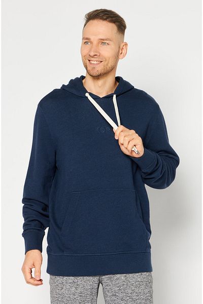 Michael Kors Men Hooded Embroidered Logo Sweatshirt, Navy Blue