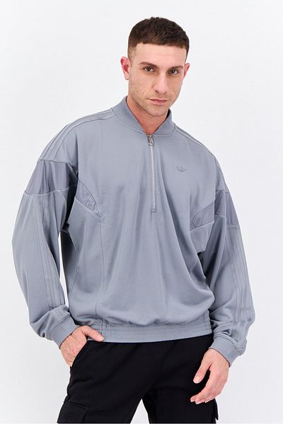 adidas Men Sportswear Fit Long Sleeves Outdoor Blue Version Challenger Swetashirt, Grey