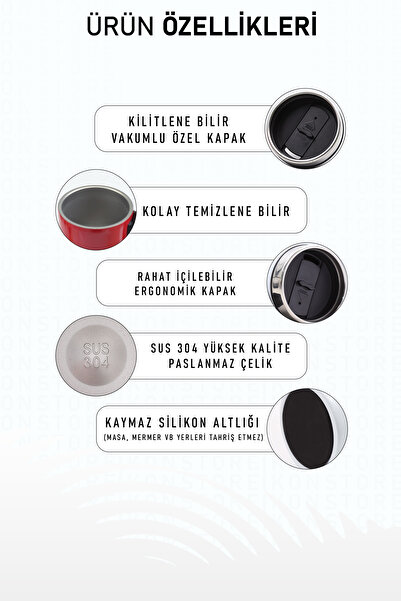 İkon store 280ml Steel Thermos with Handle