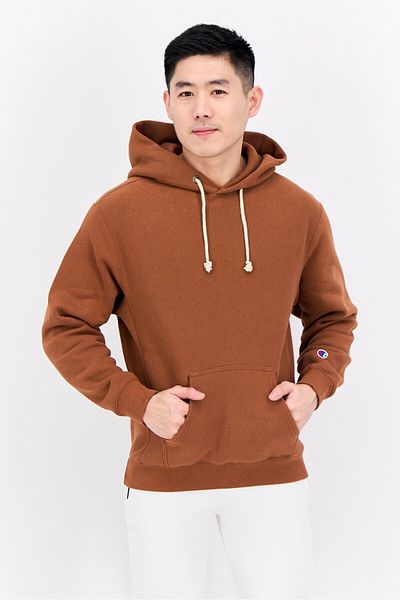 Champion Men Sportswear Fit Long Sleeves Outdoor Hoodies, Brown