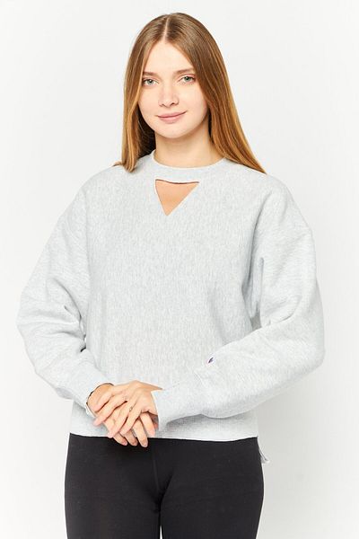 Champion Women Sportswear Fit Long Sleeve Outdoor Sweatshirts, Heather Grey
