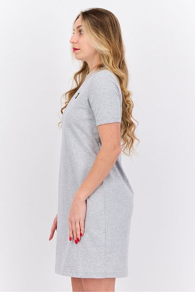 Lyle & Scott Women Embroidered Logo Mini Dress, Grey