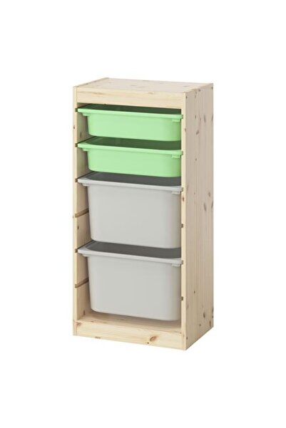 IKEA - TROFAST, saklama ünitesi, çam-açık yeşil gri, 44x30x91 cm