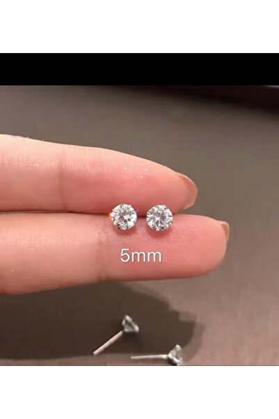 Arescollection 925 ayar gümüş zirkon taşlı 1 çift küpe